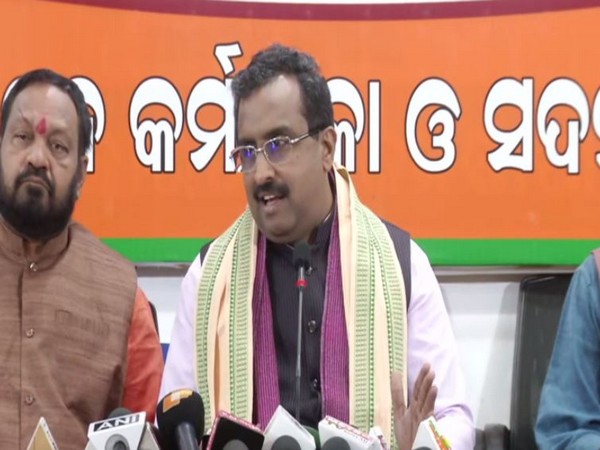 National General Secretary of Bharatiya Janata Party Ram Madhav speaking to reporters on Tuesday. Photo/ANI