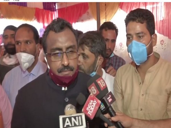 BJP General Secretary Ram Madhav talking to reporters on Sunday. [Photo/ANI]