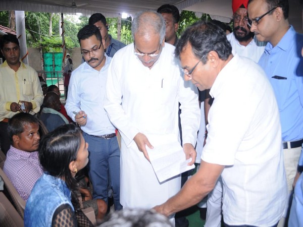 Chief Minister Bhupesh Baghel meeting the road accident victim on Wednesday in Raipur. Photo/ANI