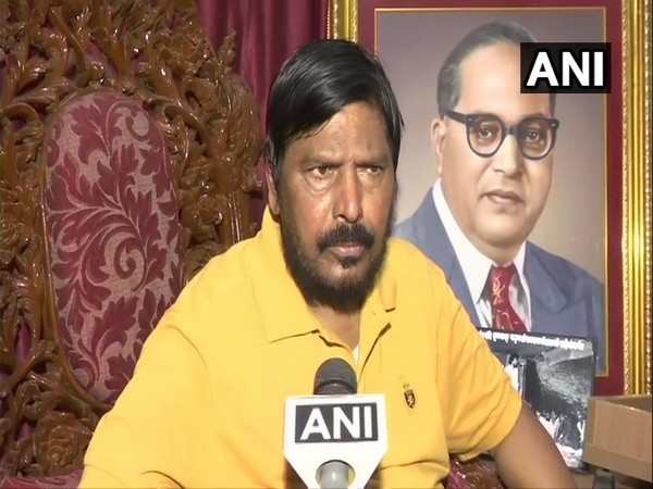 Union Minister Ramdas Athawale speaking to ANI in Mumbai on Thursday. Photo/ANI