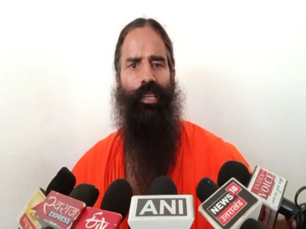 Yog guru Ramdev talking to reporters in Haridwar on Wednesday. Photo/ANI
