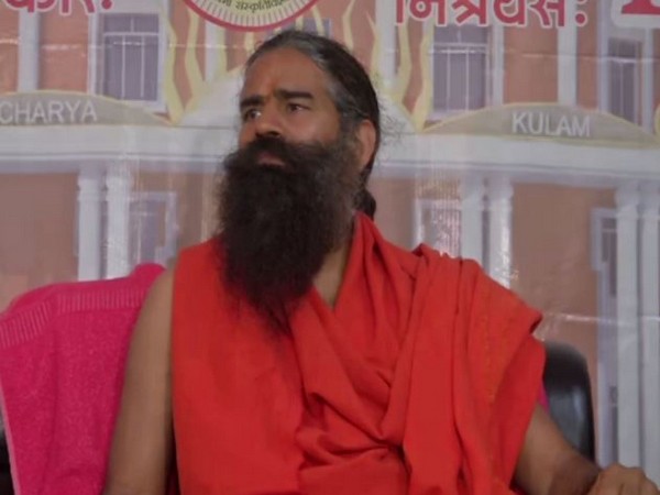 Yoga Guru Baba Ramdev speaking to reporters on Saturday. Photo/ANI