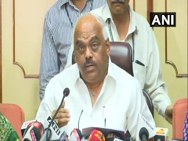 Karnataka assembly speaker KR Ramesh Kumar addressing a media briefing on July 25