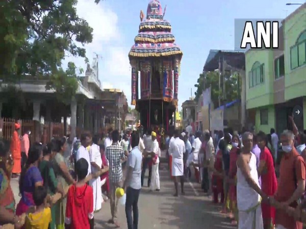 Devotees at the annual chariot procession in Rameswaram (Photo/ANI)