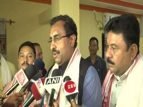 BJP national general secretary Ram Madhav speaking to media persons on Sunday in Guwahati. Photo/ANI