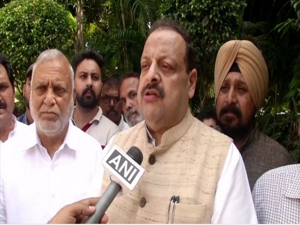 National Conference leader Devender Rana speaks to ANI in Jammu on Wednesday [Photo/ANI]