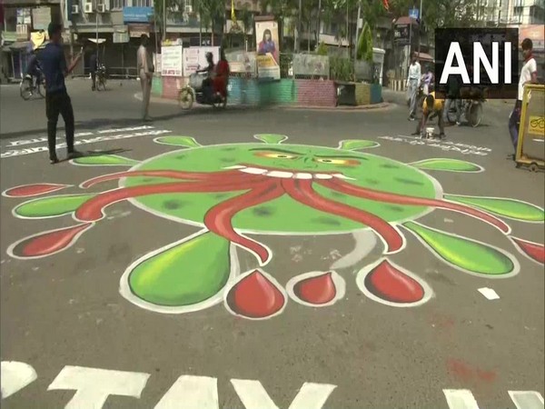 Coronavirus-themed paintings on streets of Ranchi in Jharkhand