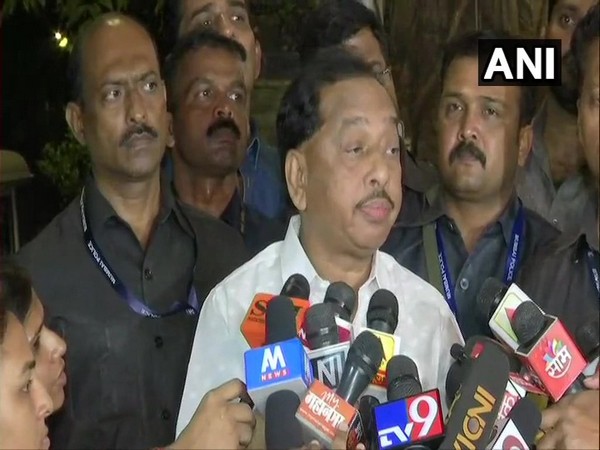 Former Chief Minister of Maharashtra Narayan Rane talking to reporters in Mumbai on Tuesday. Photo/ANI