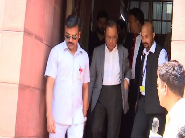 Rajya Sabha MP Ranjan Gogoi leaving the Parliament on Thursday. Photo/ANI