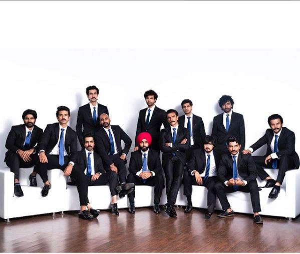 The entire cast of '83' outside Mumbai airport