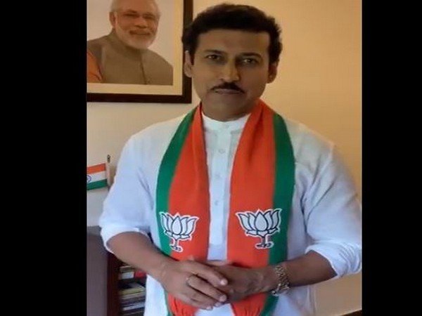 Union Minister Rajyavardhan Singh Rathore talking to media persons in Jaipur on Saturday. Photo/ANI 