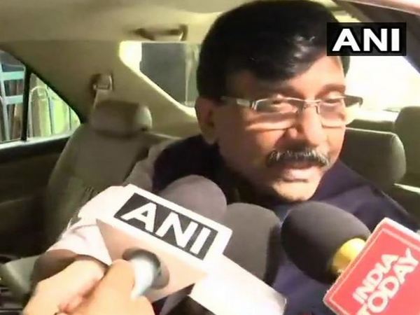 Shiv Sena leader Sanjay Rau speaking to media persons in Mumbai on Thursday. Photo/ANI