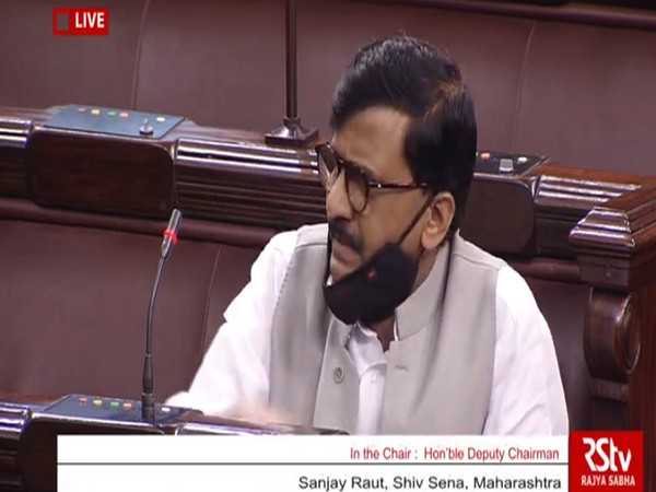 Shiv Sena MP Sanjay Raut speaking in the Rajya Sabha on Thursday.