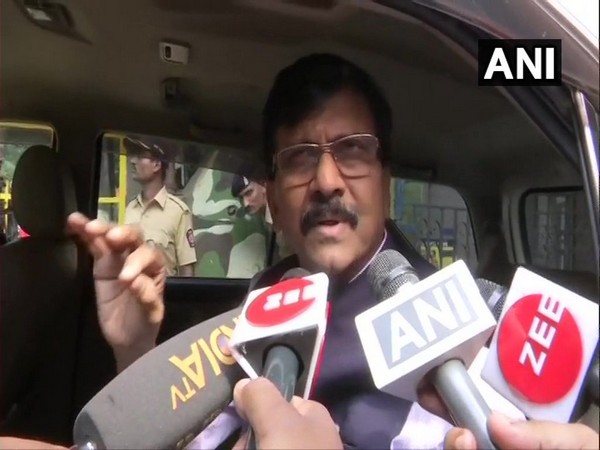 Shiv Sena leader Sanjay Raut speaking to media persons in Mumbai, Maharashtra on Saturday. (Photo/ANI)