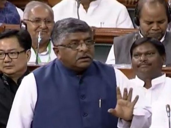 Union Law Minister Ravi Shankar PRasad speaking on the Triple Talaq bill in the Lok Sabha on Friday (Photo/ Twitter)