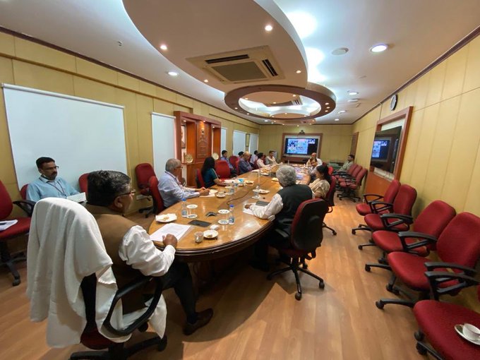 Union Minister Ravi Shankar Prasad holds review meeting (Source Twitter)