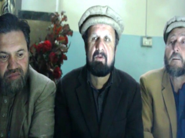 Members of PoK's Awami Action Committee addressing a press conference in Gilgit.