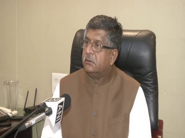 Union Minister Ravi Shankar Prasad talking to ANI on Monday. Photo/ANI