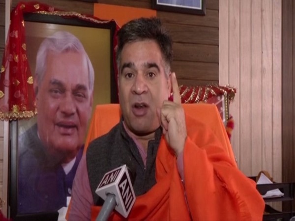 Jammu and Kashmir BJP chief Ravinder Raina talking to ANI in Jammu on Sunday. Photo/ANI