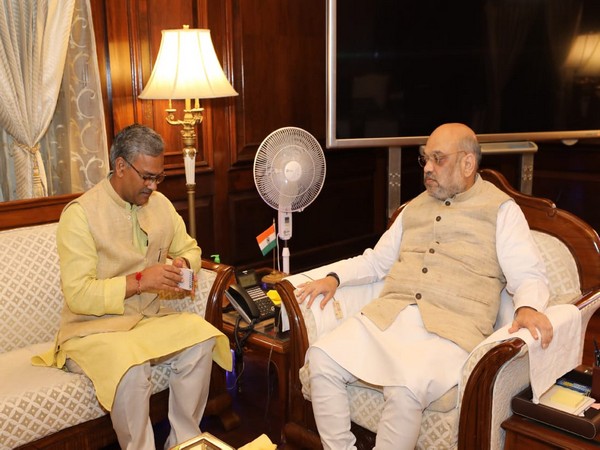 Uttarakhand Chief Minister of Trivendra Singh Rawat meets Union Home Minister Amit Shah in New Delhi on Monday. Photo/ANI