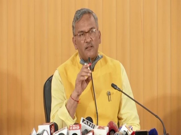 Chief Minister Trivendra Singh Rawat speaking to reporters in Dehradun on Thursday. (Photo/ANI)