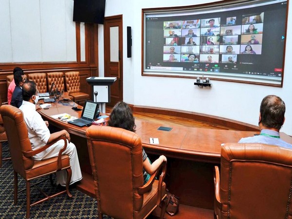 Muraleedharan interacts with Indian community via virtual mode(Photo Credit: Twitter/ V Muraleedharan)