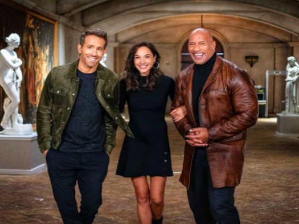 Cast of 'Red Notice' Ryan Reynolds, Gal Gadot and Dwayne Johnson. (Image Source: Instagram)