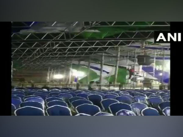 Venue of the swearing in ceremony of Andhra Pradesh CM. Photo/ANI