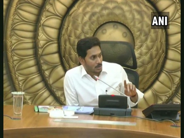 Andhra Pradesh Chief Minister Jagan Mohan Reddy in a cabinet meeting on Thursday. Photo/ANI