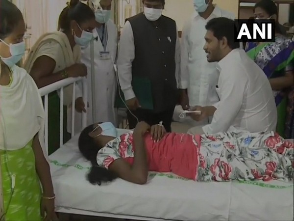 Andhra Pradesh Chief Minister YS Jagan Mohan Reddy visiting Eluru Government Hospital in West Godavari district on Monday. [Photo/ANI]