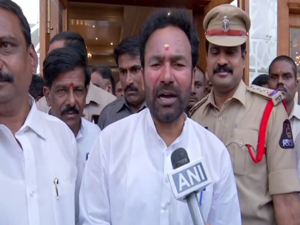 Minister of State for Home Affairs and BJP leader G Kishan Reddy speaking to reporters on Monday. Photo/ANI