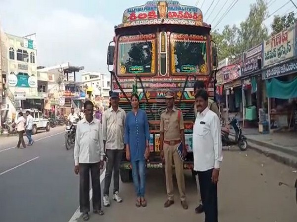 Kanchikacherla police with one of the seized vehicles on Wednesday.