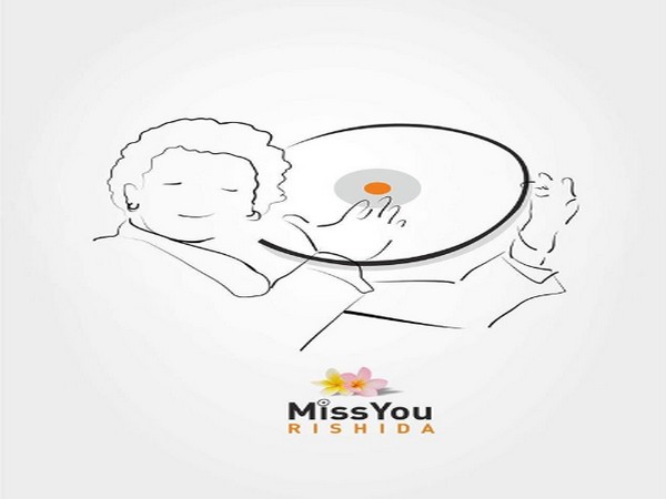 The illustrated picture of late star Rishi Kapoor, shared by actor Amitabh Bachchan (Image courtesy: Instagram) 