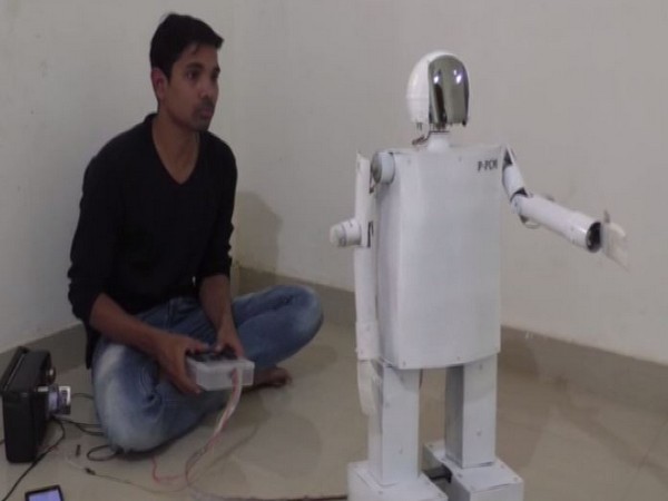 A robot created by an engineering student in Chhattisgarh. Photo/ANI