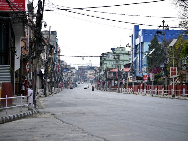 An empty street of Kathmandu, Nepal, on Saturday.