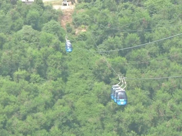 Jammu Ropeway Project begins commercial operations amid adequate Covid precautions. Photo/ANI