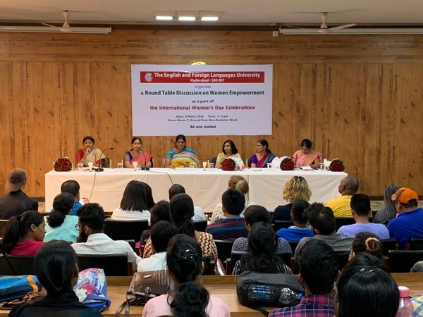 Round table discussion on women empowerment at EFLU in Hyderabad on Friday.