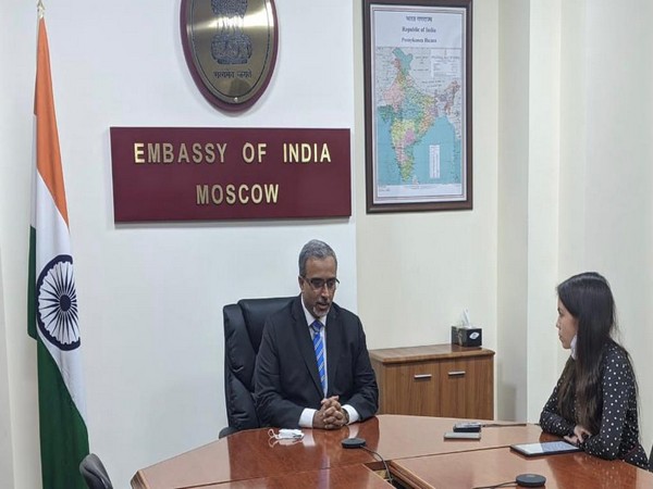 Indian Ambassador to Russia Bala Venkatesh Varma giving an interview to TASS. (Photo Credit: India Embassy in Moscow)