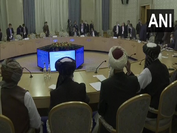 Taliban delegates at the Moscow Format Dialogue on Afghanistan. (ANI)