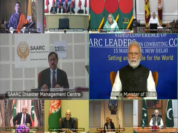 Prime Minister Narendra Modi on Sunday spoke to SAARC leaders through video conference and discussed ways and means to contain coronavirus. Photo/ANI