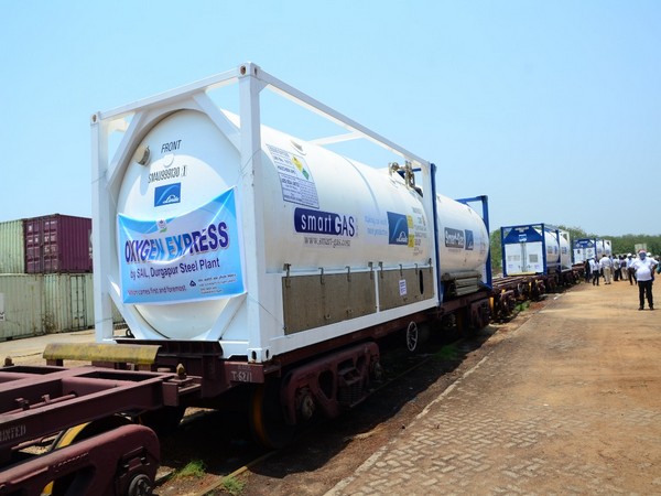 Visual of oxygen filled tankers by SAIL (Photo/ANI)