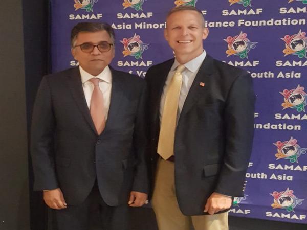 South Asia Minorities Alliance Foundation (SAMAF) chairman Nadeem Nusrat with US Congressman Scott Perry in Washington DC.