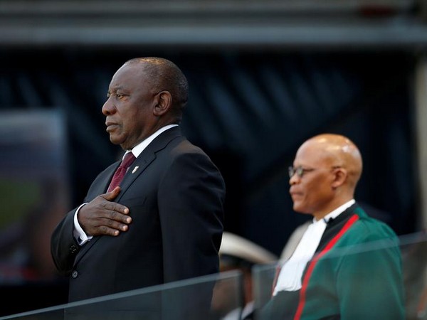 Cyril Ramaphosa takes the oath of office at his inauguration as South African president, at Loftus Versfeld stadium in Pretoria on Saturday
