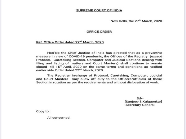 Office order of Supreme Court.