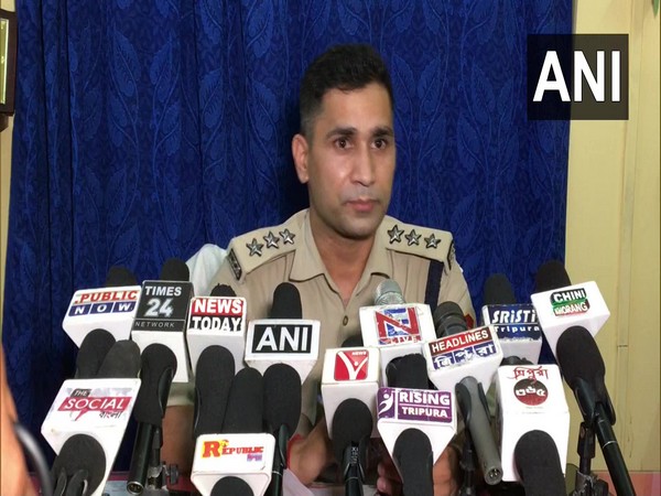 SDPO, Tripura Police Dr Ramesh Yadav addressing media on wednesday. (Photo/ ANI)