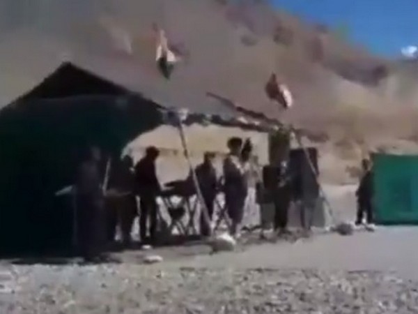 Tibetan soldiers singing a patriotic song for India at Eastern Ladakh on Friday.