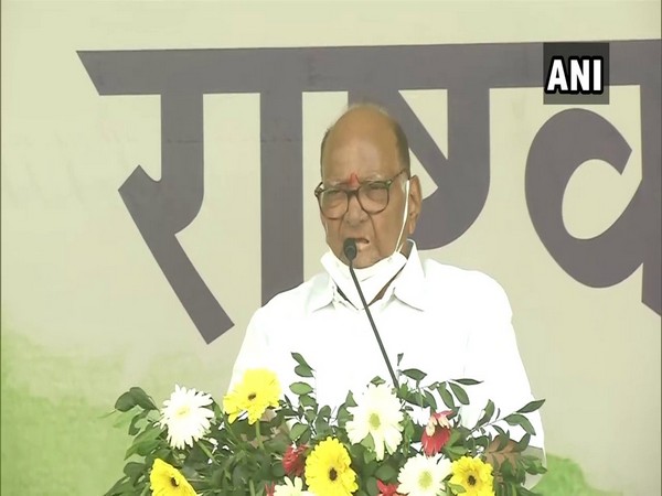 NCP chief Sharad Pawar addressing a party event in Ranchi. (Photo/ANI)