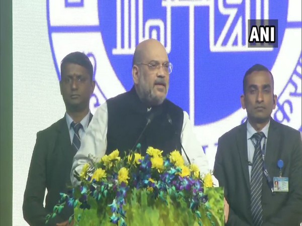 Union Home Minister Amit Shah speaking at an event in Delhi on Tuesday. Photo/ANI