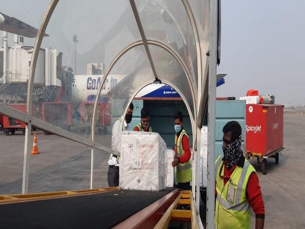 Visual of Covishield being shipped to Hyderabad (Photo/ANI)