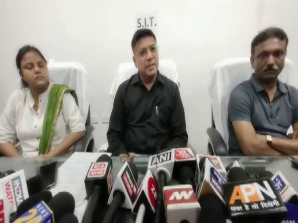 SIT chief Naveen Arora with other members of his team at the press conference in Shahjahanpur on Wednesday. Photo/ANI